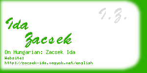 ida zacsek business card